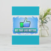 Hit that like Button Einladungen & Ankündigungen (Stehend Vorderseite)