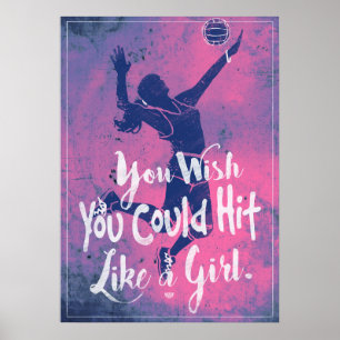 Hit wie ein Girl Pink Volleyball 2 Poster