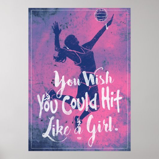 Hit wie ein Girl Pink Volleyball 2 Poster (Vorne)