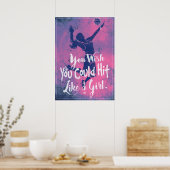 Hit wie ein Girl Pink Volleyball 2 Poster (Küche)