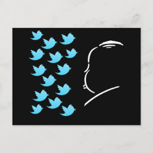 Hitch und Tweet Postkarte