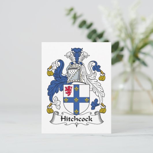 Hitchcock-Familienwappen Postkarte (Stehend Vorderseite)