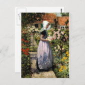 Hitchcock - Holländische Frau im Garten Postkarte (Vorne/Hinten)