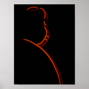 Hitchcock in Neon, Chicago Neon Sign Poster