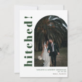 Hitched Arch Foto Typografy Wedding Elopement Ankündigung (Vorderseite)