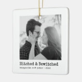 Hitched & Bewitched - Wedding Foto Minimal Keramikornament (Links)