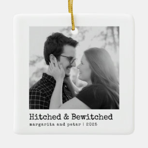 Hitched & Bewitched - Wedding Foto Minimal Keramikornament