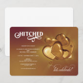 Hitched Gold-Party Einladung (Vorne/Hinten)
