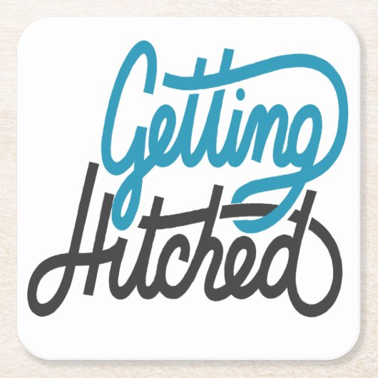 Hitched Rechteckiger Pappuntersetzer (Vorderseite)