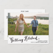 Hitched | Save the Date Postkarte (Vorne/Hinten)