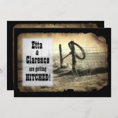 Hitching Post Hochzeit Einladung (Vorne/Hinten)