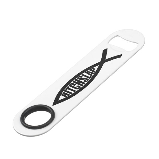 "HITCHSLAP FISCHE " SPEEDFLASCHENÖFFNER (Vorderseite Schrägansicht)