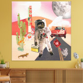 Hitchwandern Astronauten Surreal Collage Canvas Pr Leinwanddruck (Insitu (Wohnzimmer))