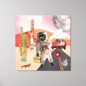 Hitchwandern Astronauten Surreal Collage Canvas Pr Leinwanddruck (Vorderseite)