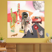 Hitchwandern Astronauten Surreal Collage Canvas Pr Leinwanddruck (Insitu (Wohnzimmer))