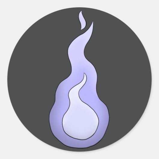 Hitodama Flame Runder Aufkleber (Vorderseite)