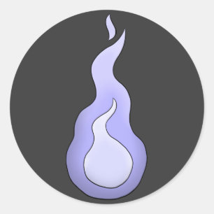 Hitodama Flamme Runder Aufkleber