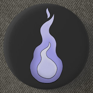 Hitodama Japanese Spirit Flame Button