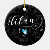 Hitra Flag Heart, Norwegen Keramik Ornament (Hinten)