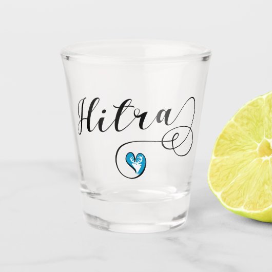 Hitra Flag Heart, Norwegen Schnapsglas (Vorderseite)