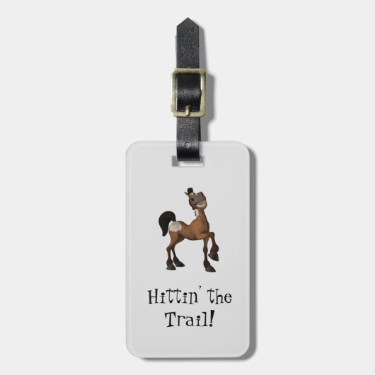 Hittin' Das Cartoon-Pferd Gepäckanhänger (Vorderseite vertikal)