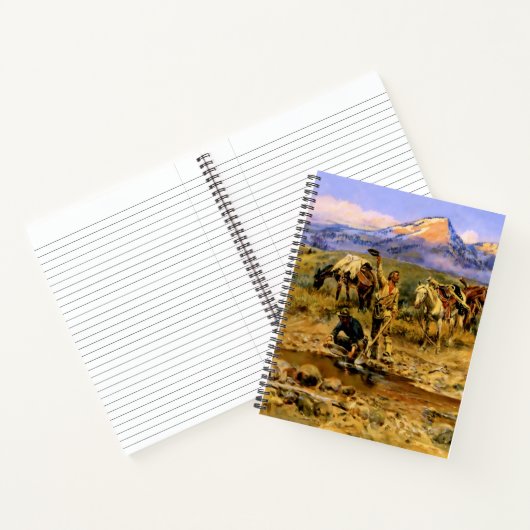 "Hitting Pay Dirt" von Charles M Russell Notizblock (Innenseite)