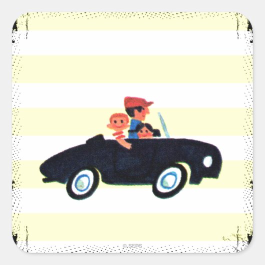 Hitting the Open Road 3 Quadratischer Aufkleber (Vorderseite)