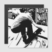 Hitting the Ramp - Skateboarder Magnetkarte (Vorne/Hinten)