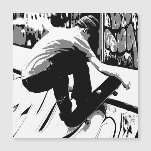 Hitting the Ramp - Skateboarder Magnetkarte (Vorderseite)
