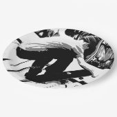 Hitting the Ramp - Skateboarder Pappteller (Schrägansicht)