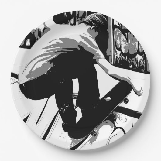 Hitting the Ramp - Skateboarder Pappteller (Vorderseite)