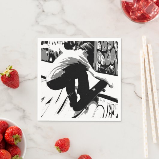 Hitting the Ramp - Skateboarder Serviette (Beispiel)