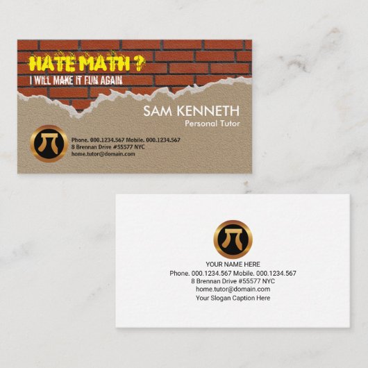 Hitze einer Mauer Mauer Mathematiker Lehrer Visitenkarte (Vorne/Hinten)