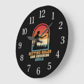 Hitze Holen und zerdrückende Soule Funny Cornhole Große Wanduhr (Winkel)