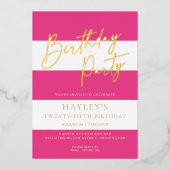 Hitzewallungen Birthday Foil Einladung (Vorderseite)