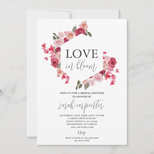 Hitzewallungen Blumendusche Einladung (Vorderseite)