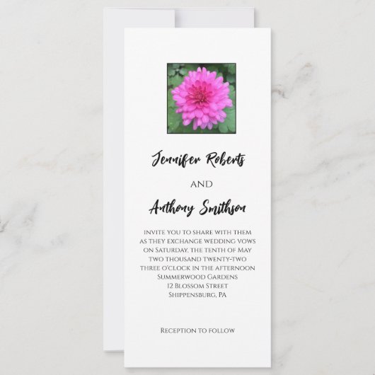 Hitzewallungen Chrysanthemum Floral Wedding Einlad Einladung (Vorderseite)