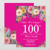 Hitzewallungen Florüberraschung 100. Geburtstag Ei Einladung (Vorne/Hinten)