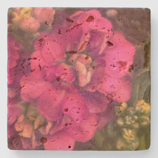 Hitzewallungen Leidenschaft floral Steinuntersetzer (Vorderseite)