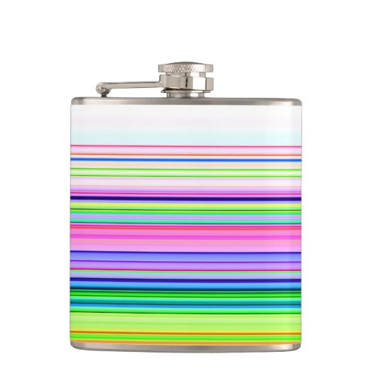 Hitzewallungen Neonstreifen Flachmann (Vorderseite)