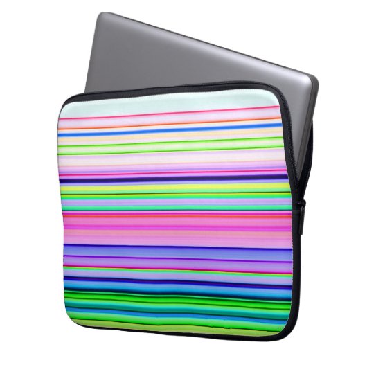 Hitzewallungen Neonstreifen Laptopschutzhülle (Vorderseite Links)
