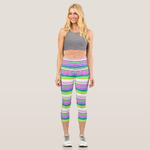 Hitzewallungen Neonstreifen werfen Kissen Capri Leggings