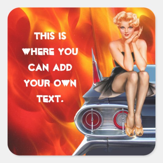 Hitzewallungen Quadratischer Aufkleber (Vorderseite)