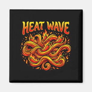 Hitzewelle scharfe Chili-Flamme-Fluss-Grafik Magnet