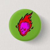 Hitzkopf-lodernder Schädel-Knopf Button (Vorderseite)