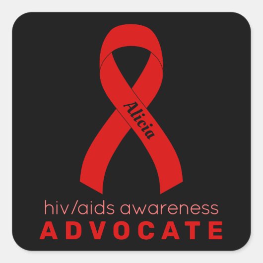 HIV/Aids-Advocate Quadratischer Aufkleber (Vorderseite)