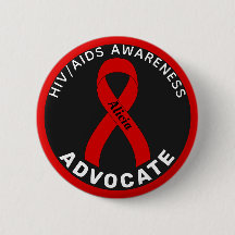 HIV/Aids-Advocation Ribbon Black Button