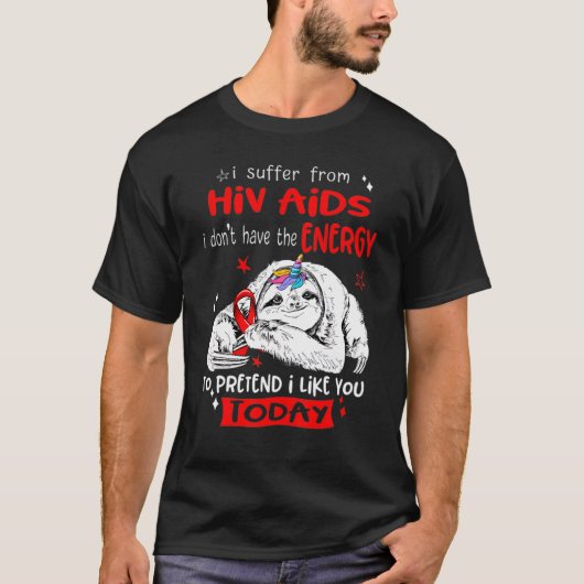 Hiv Aids Awareness Ich mag Sie heute Ribbon rot fü T-Shirt (Vorderseite)