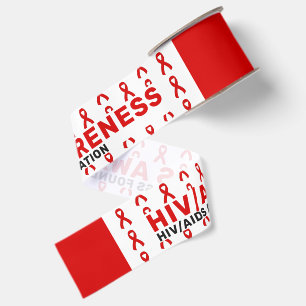 HIV/AIDS-Bewusstseinsmuster-Schleife Ripsband