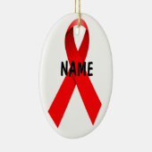 HIV AIDS Custom Christmas Ribbon Keramikornament (Rechts)
